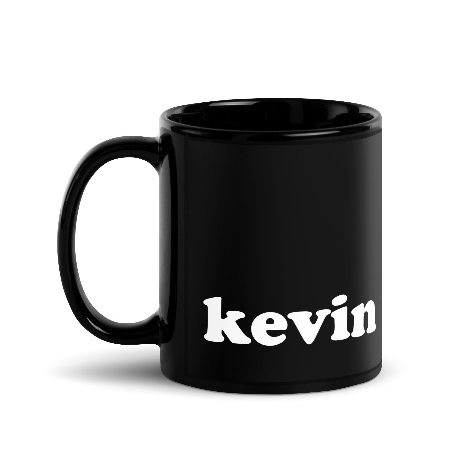 KEVIN Black Glossy Mug