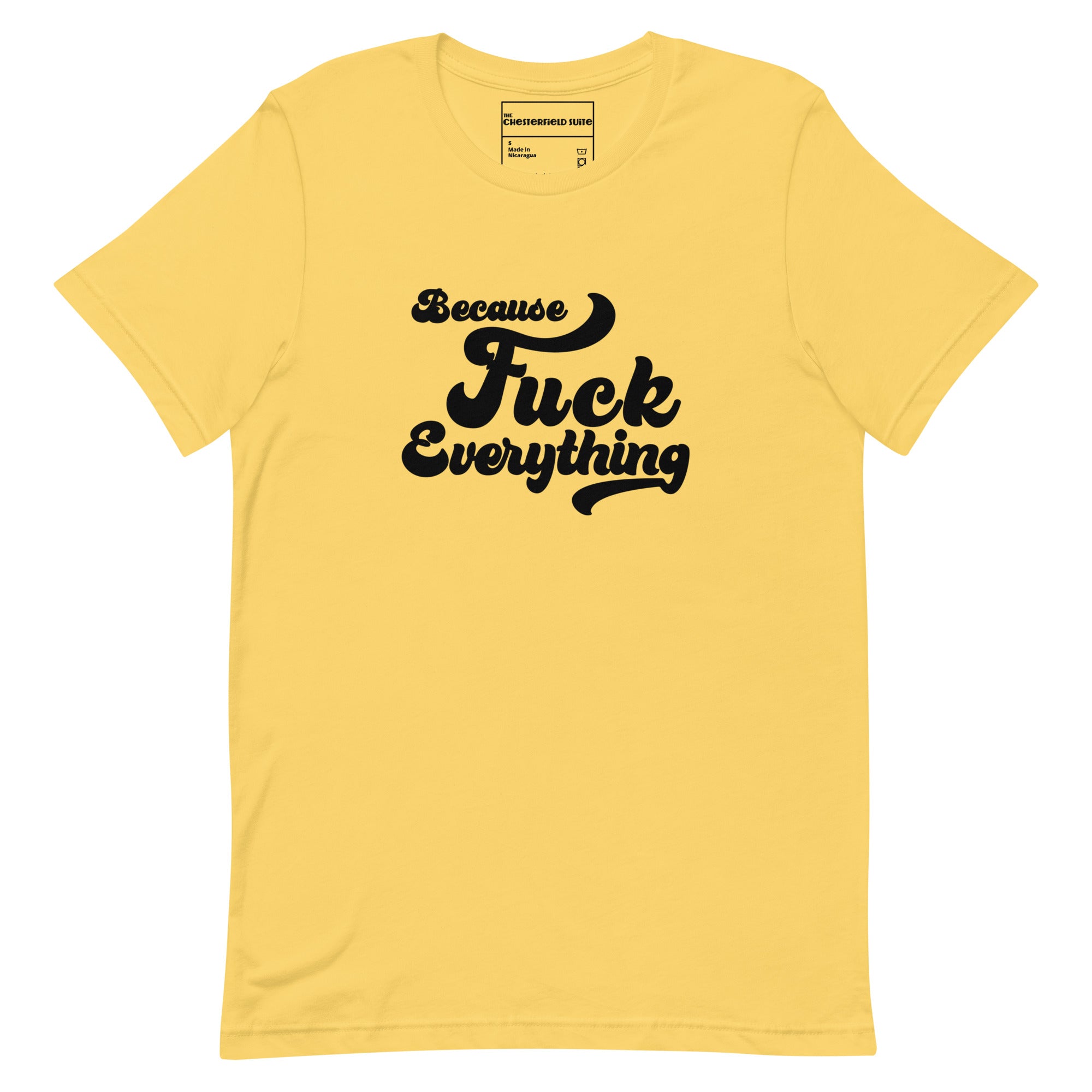 B.F.E. Because Fuck Everything t-shirt in yellow