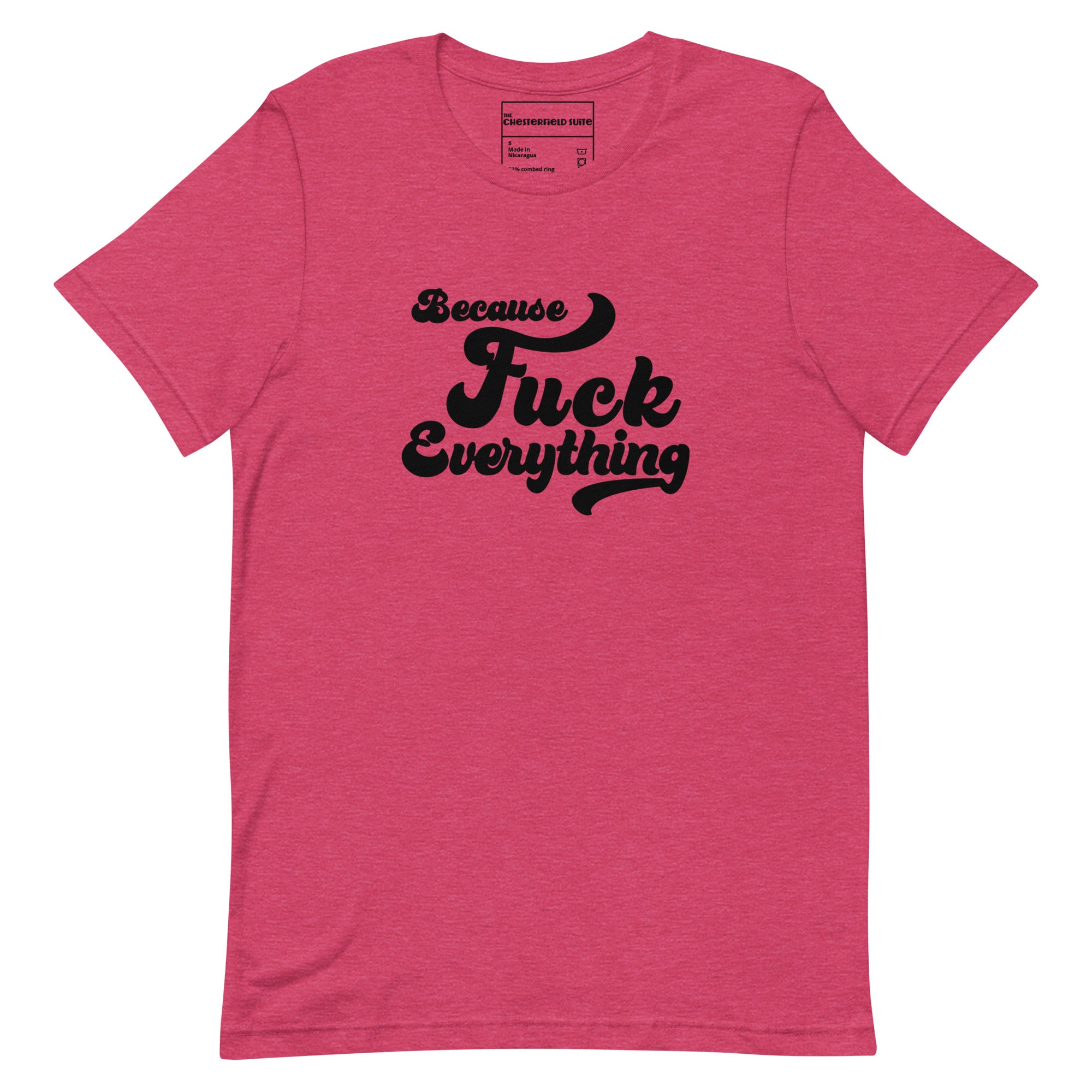 B.F.E. Because Fuck Everything t-shirt in cranberry