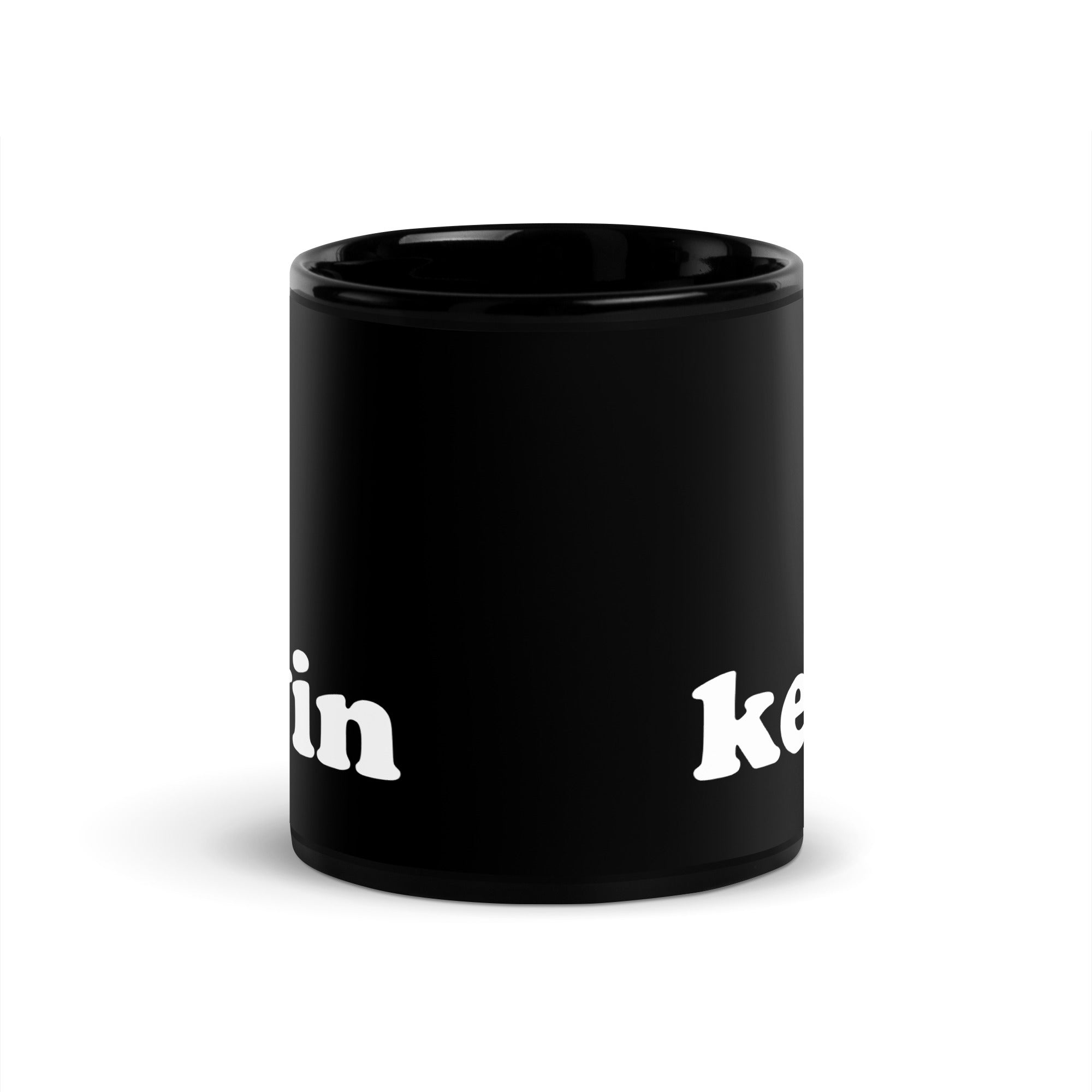 KEVIN Black Glossy Mug