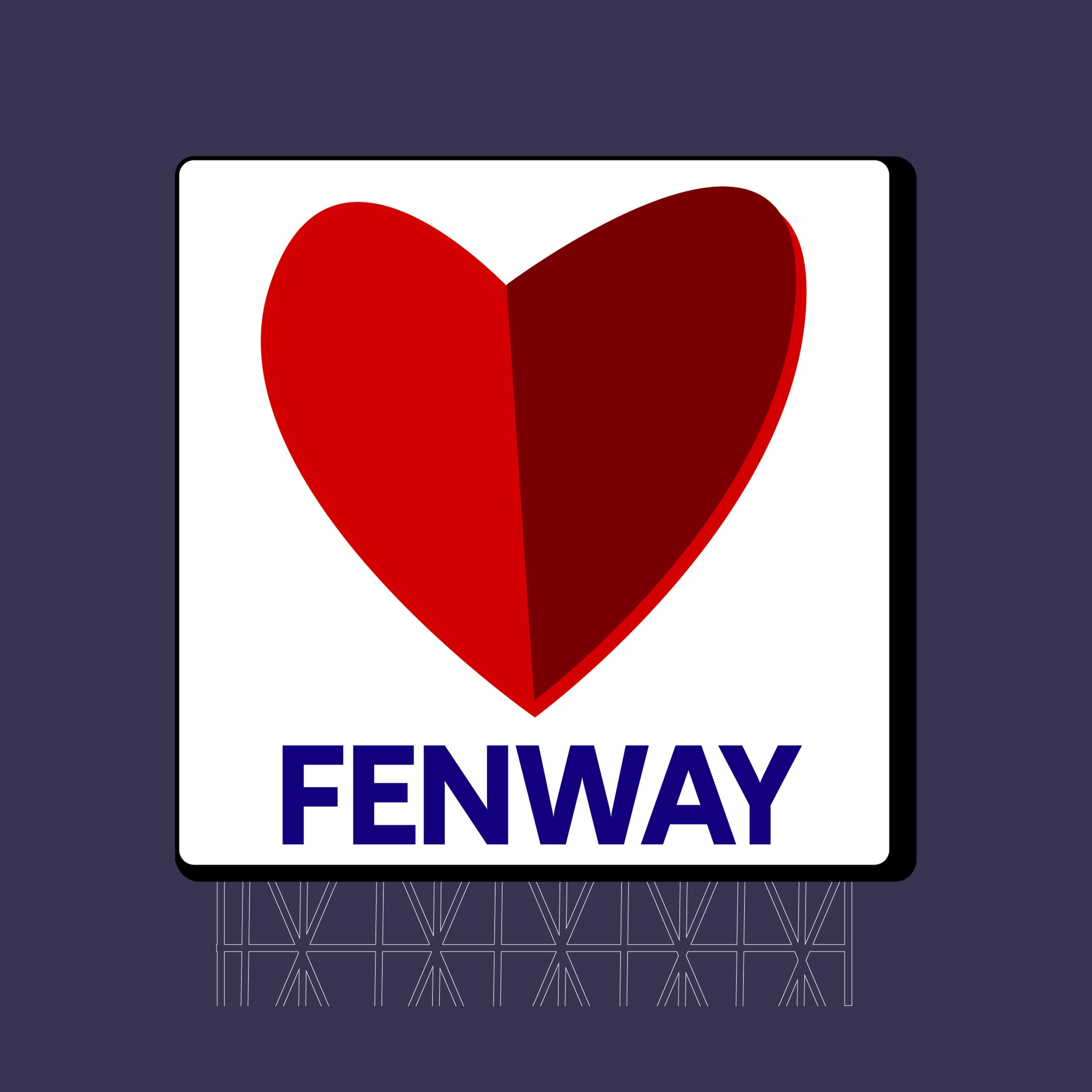 graphic of the citgo sign boston fenway as a heart