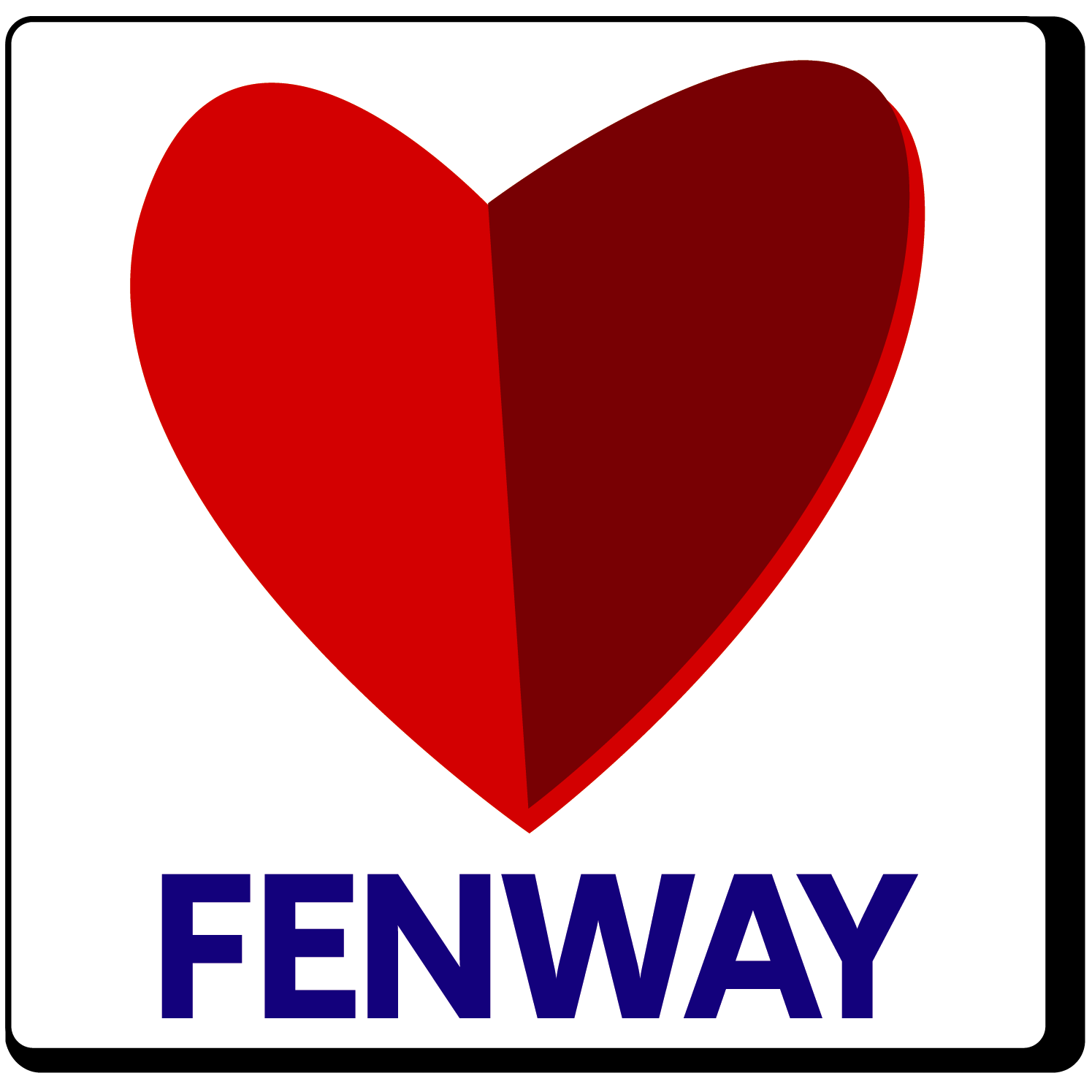 design of the word fenway and the citgo sign as a heart